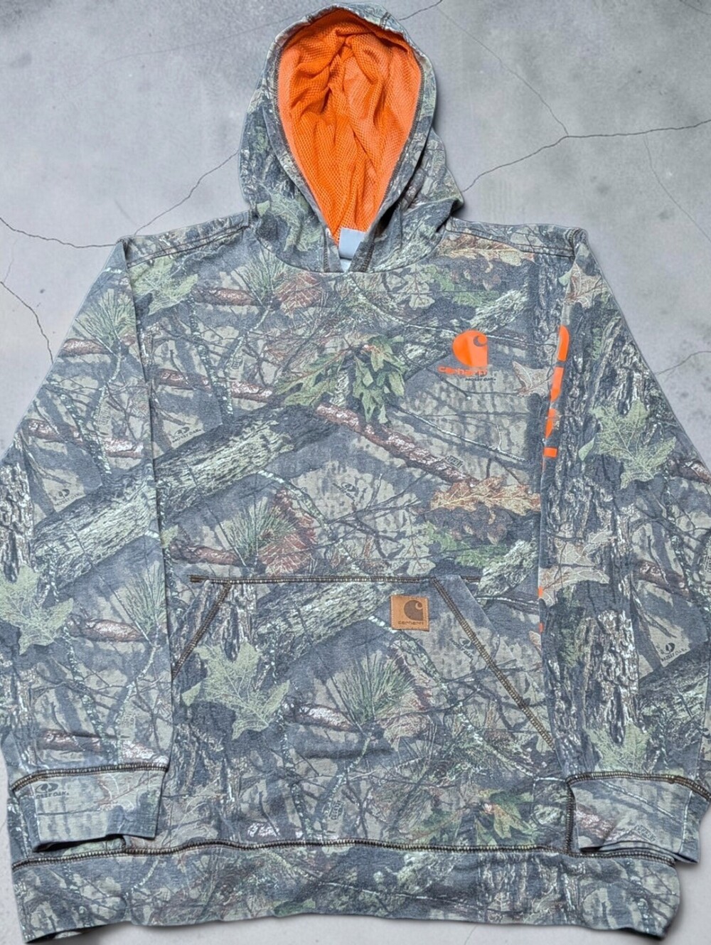Y2K Realtree Carhartt Camoflauge Hoodie Sweater Granola Gorpcore Trail Sz XL (Y)